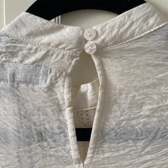 NWOT Lefties White Lace Trim Peplum Blouse XS Romantic Cottagecore - Picture 6 of 14